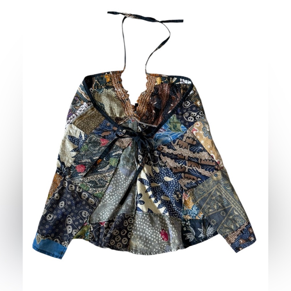 Patchwork Boho Halter Tie Back Top Jada Gypsy Sty… - image 5